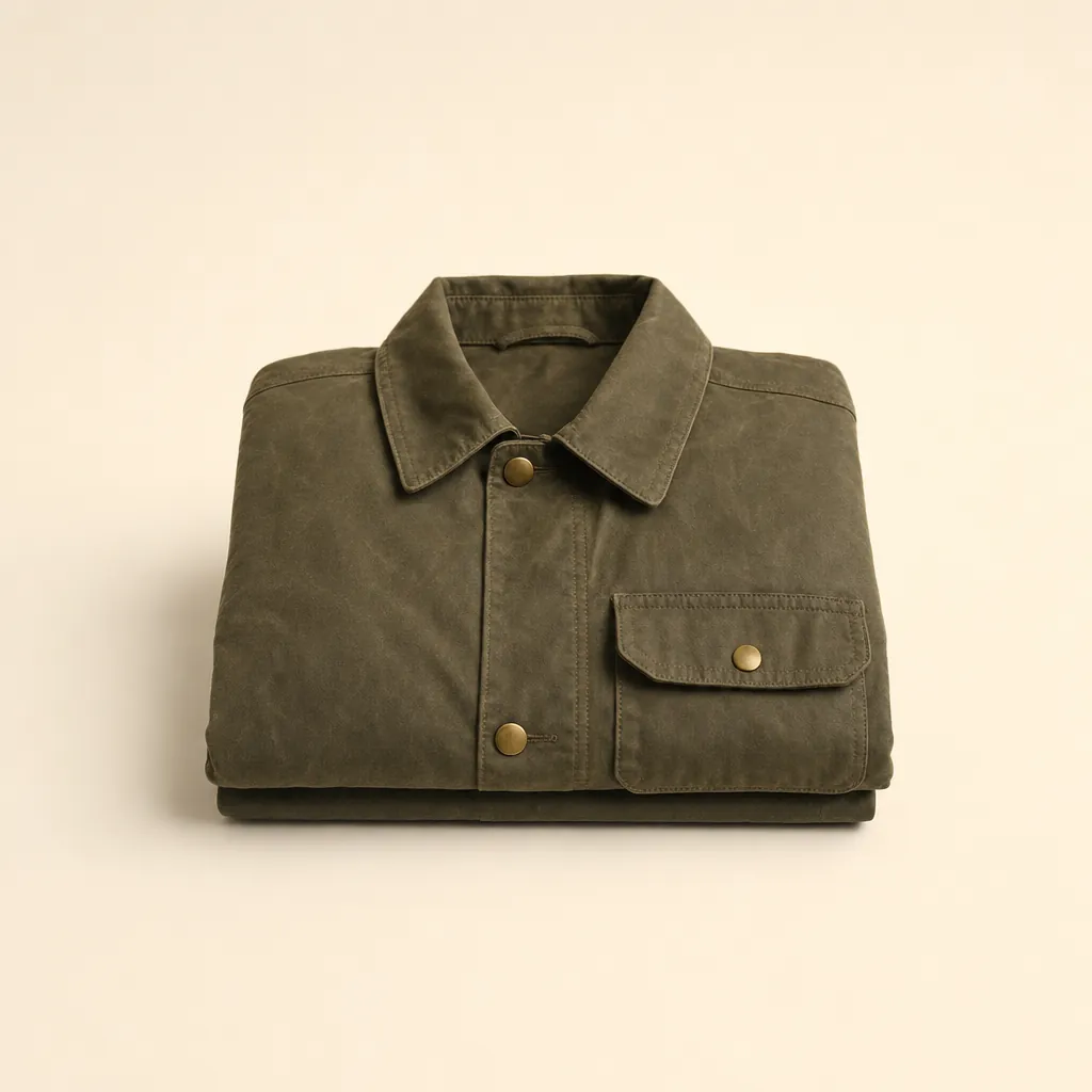 Olive Northfell parka, used in both example storefronts